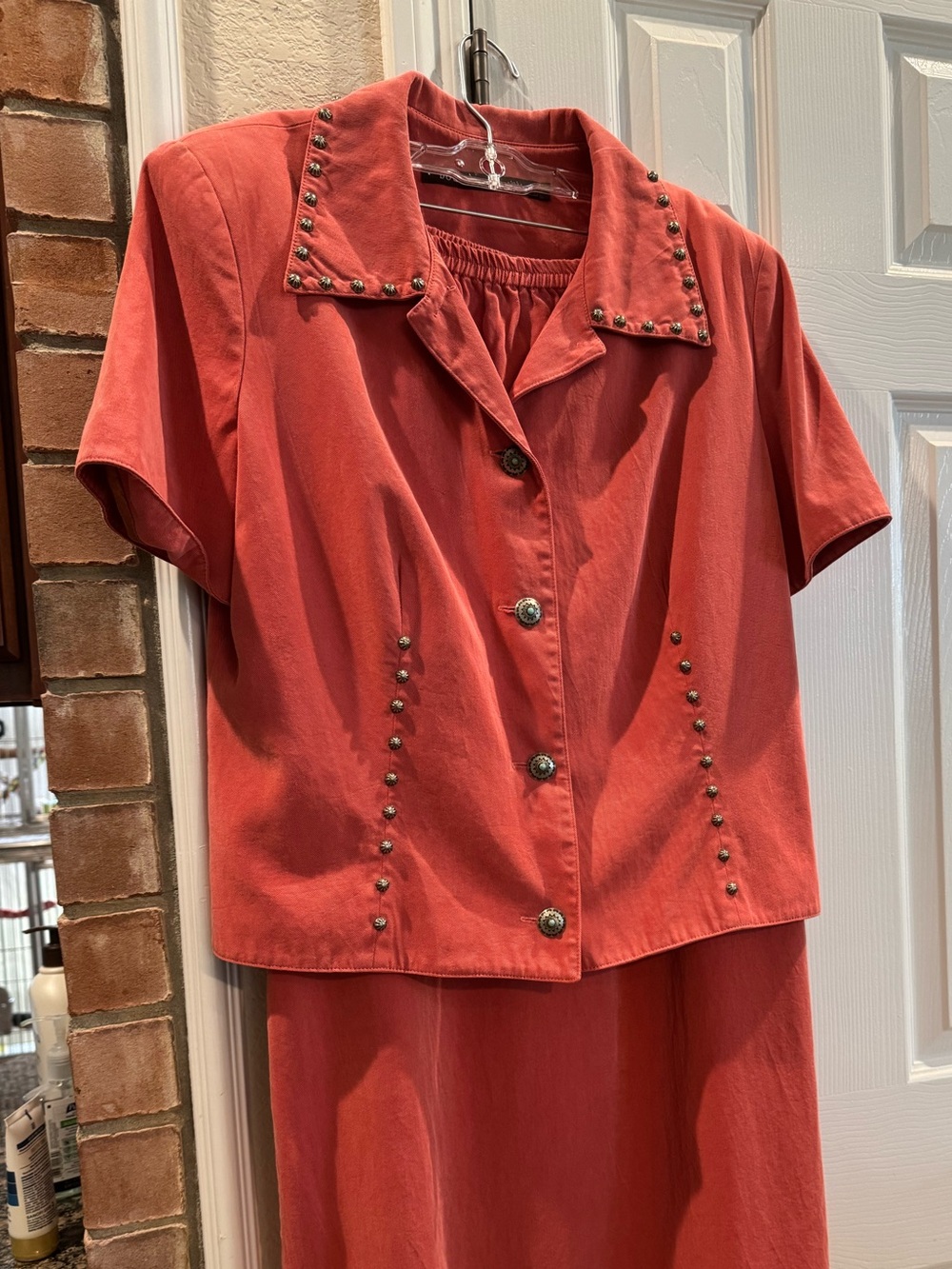 Double D Ranch Coral Jacket with coordinating skirt.